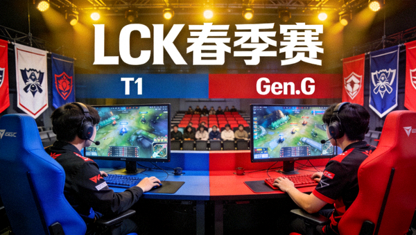 韩国冠军联赛LCK春季赛两支战队对抗的比赛画面
